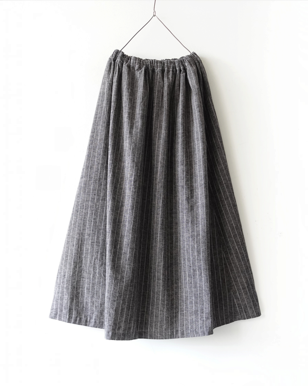 Ichi - Pinstripe Skirt - Charcoal