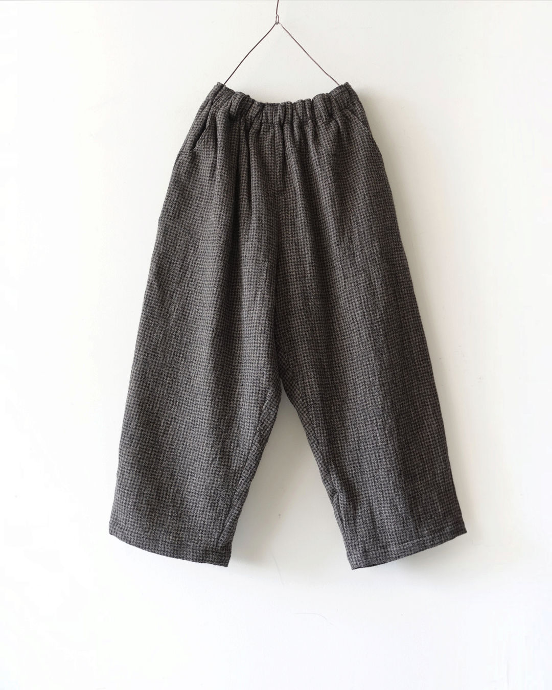 Ichi - Pantalon Laine Pied-de-Poule - Moka