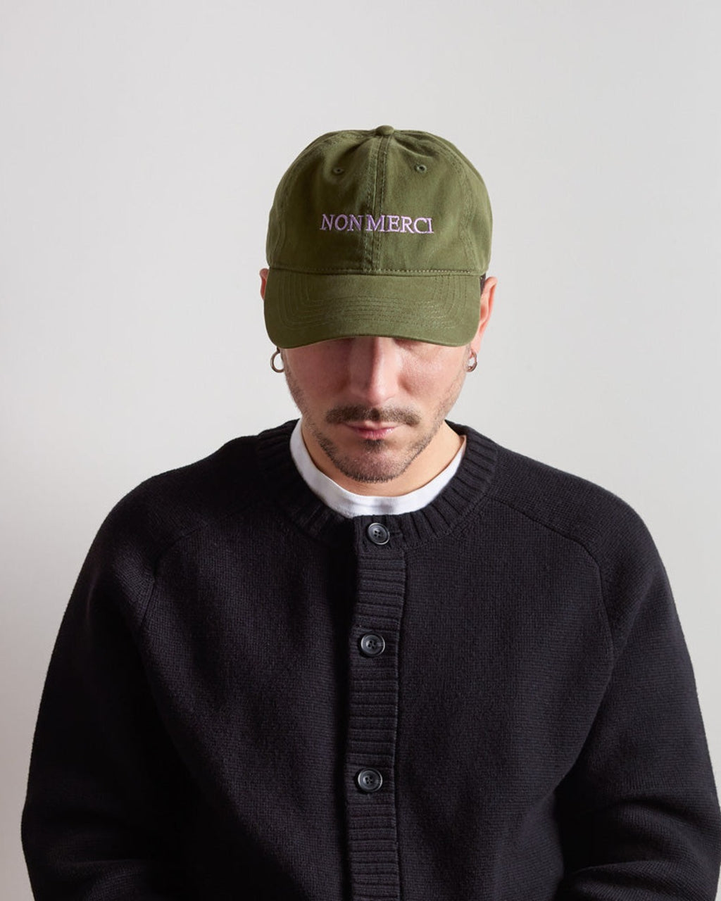 Merci - Non Merci cap - Green & Lila
