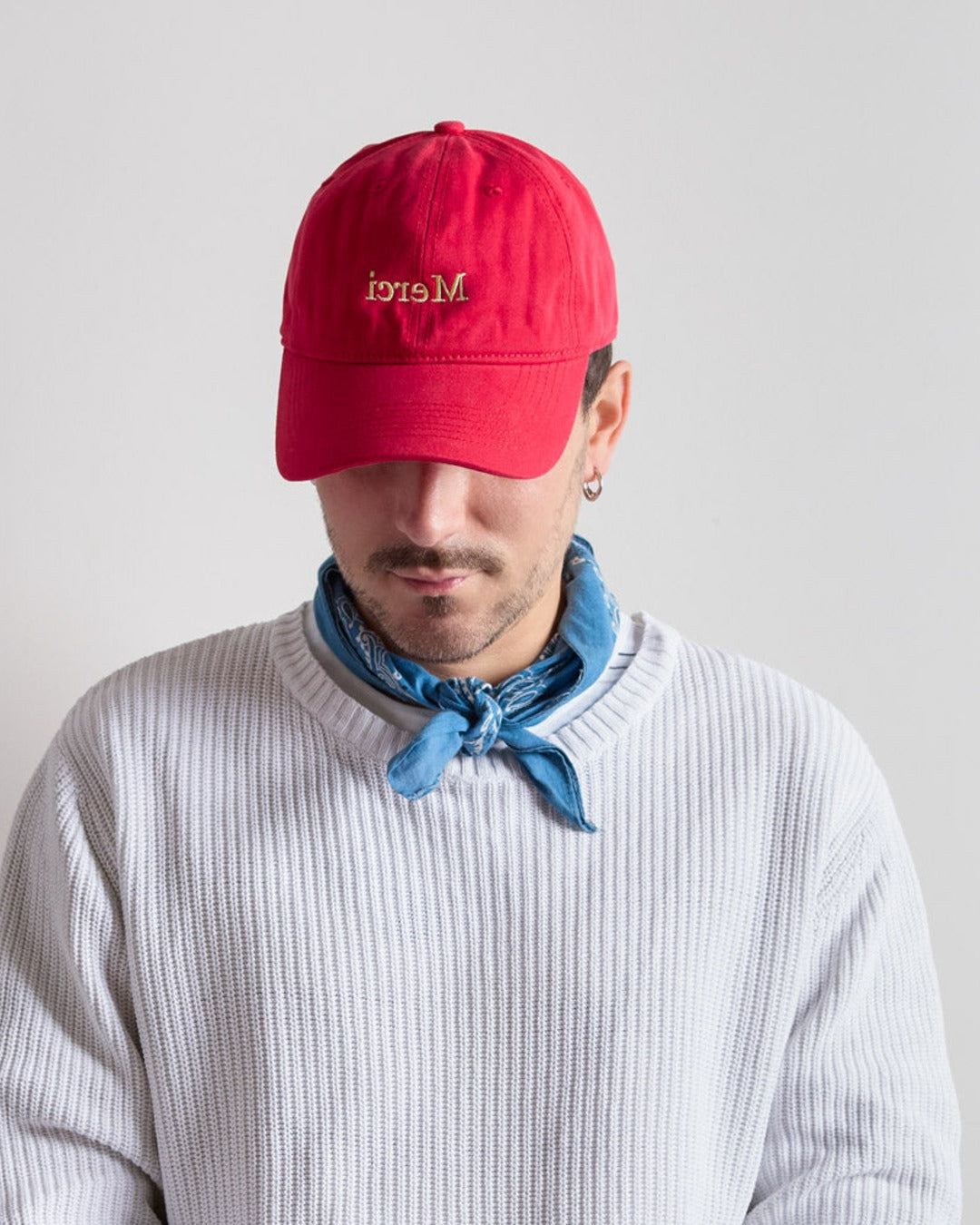 Merci - Casquette Miroir - Rouge & Ecru