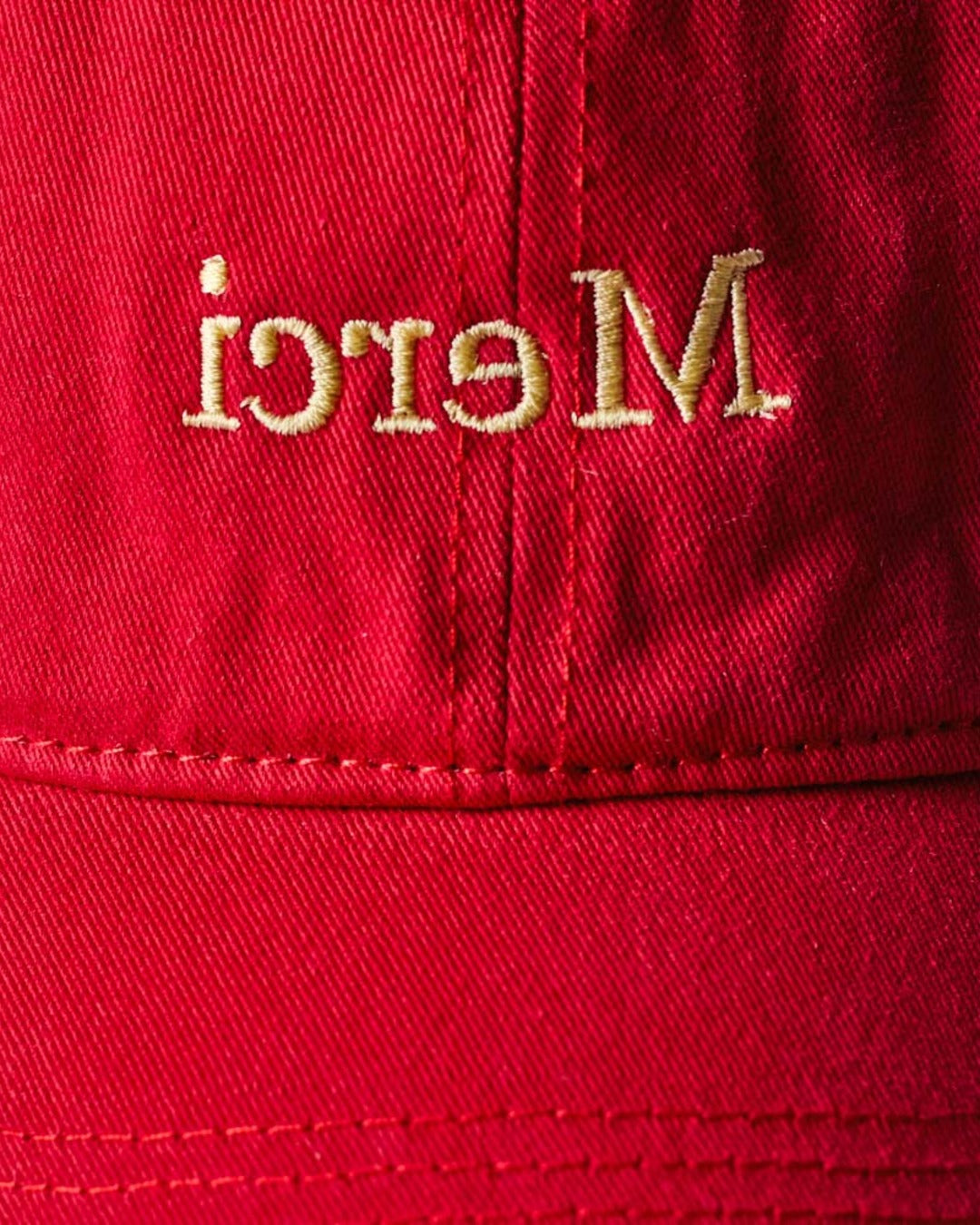 Merci - Casquette Miroir - Rouge & Ecru