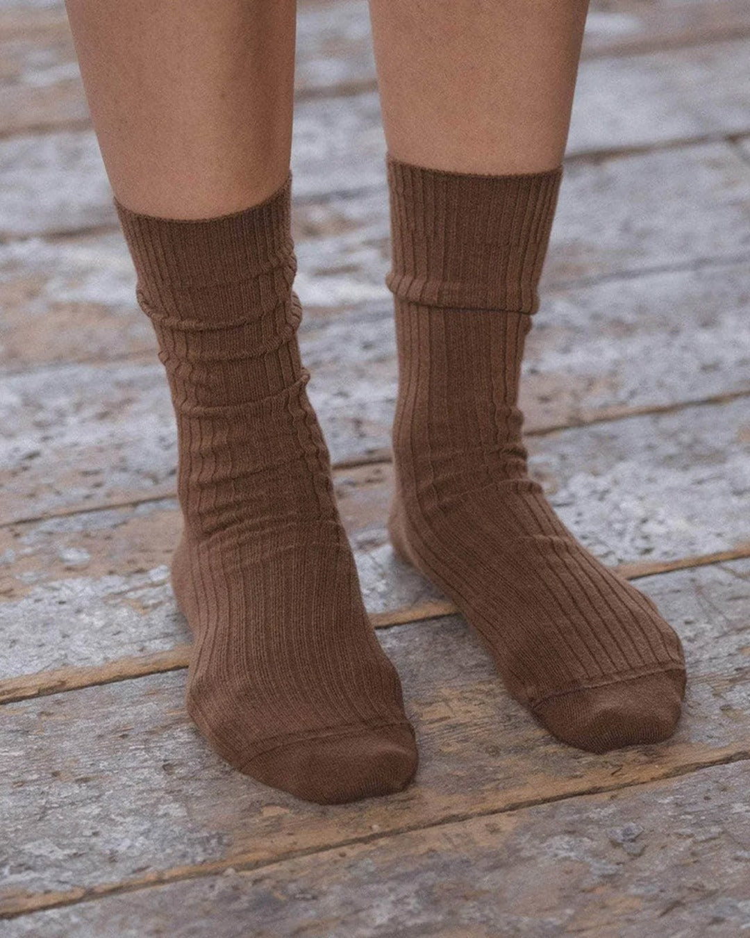 Baserange - Ribbed socks - Brown