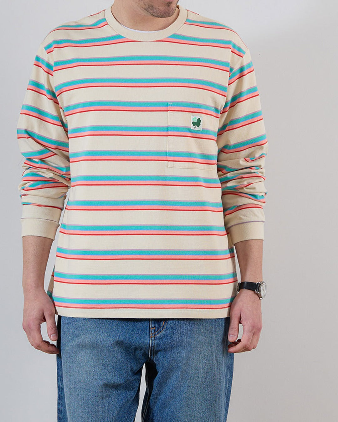 Merci - T-shirt Vadim Stripes LS - Pink
