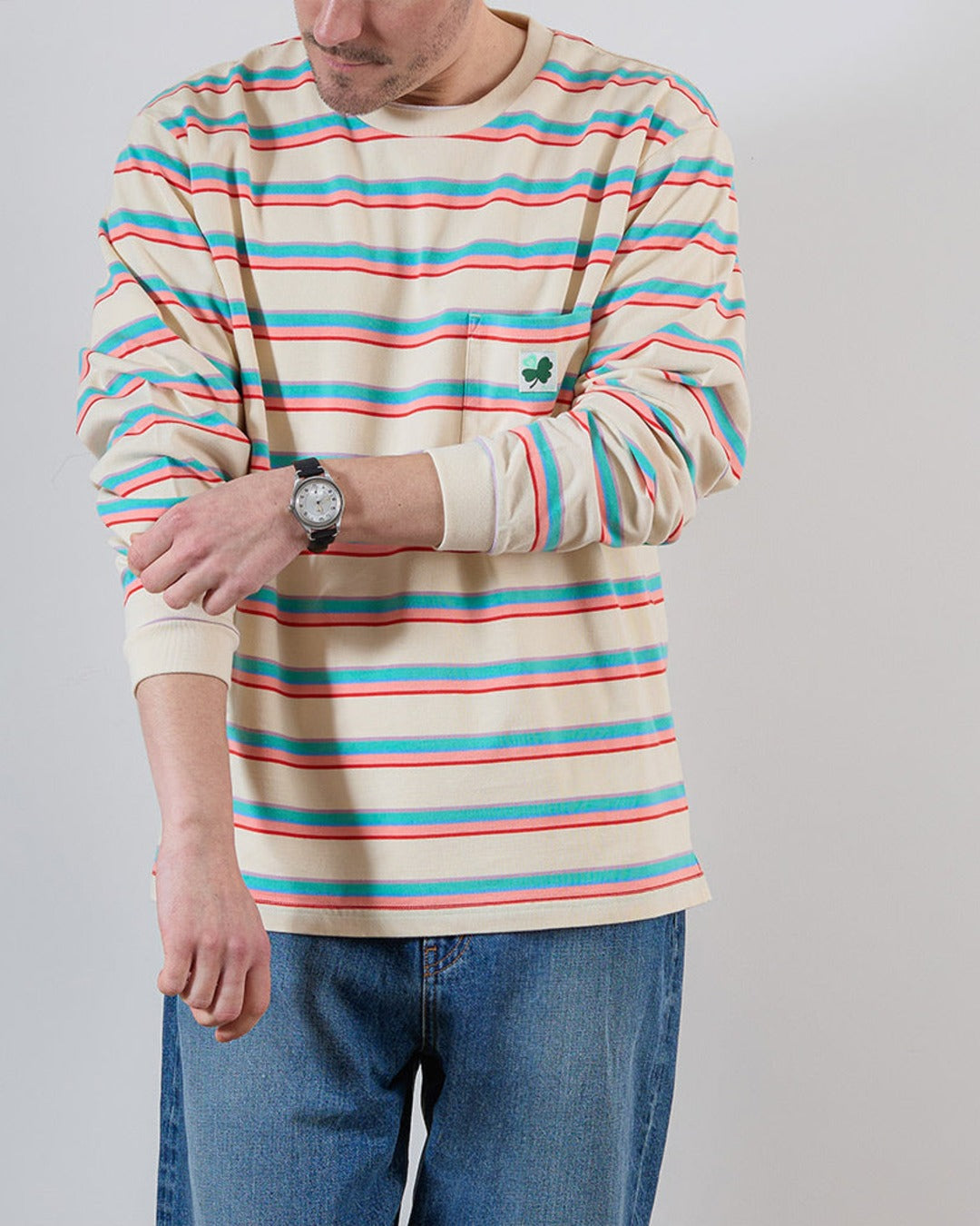 Merci - Vadim Stripes LS T-shirt - Pink