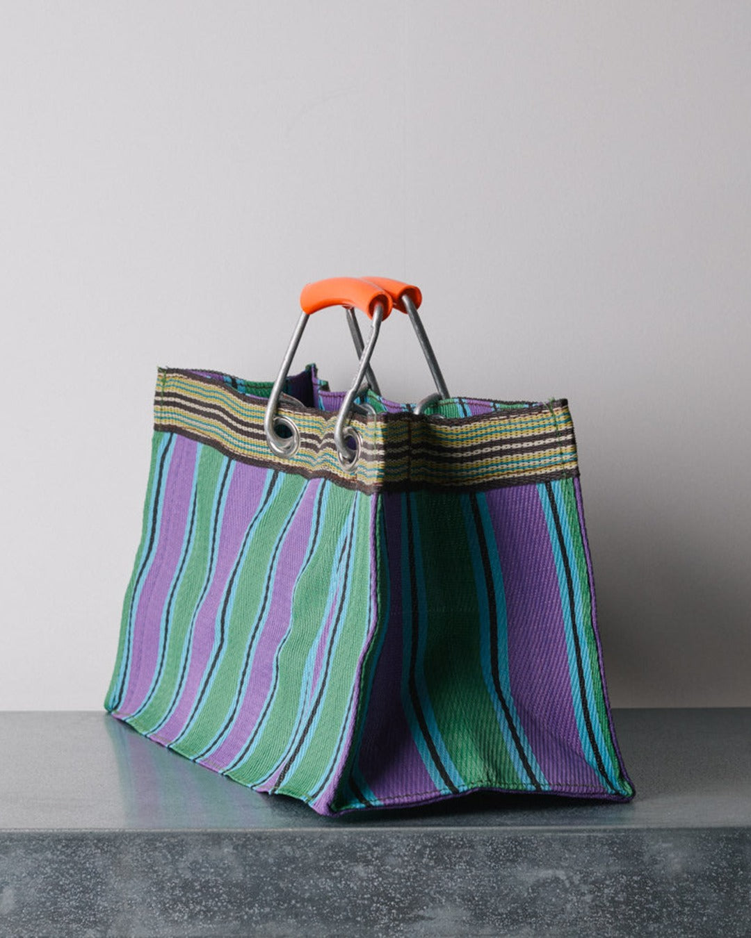 Puebco - Rectangular basket - Green & Purple