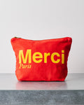 Merci - Pochette En Coton - Rouge & Ochre