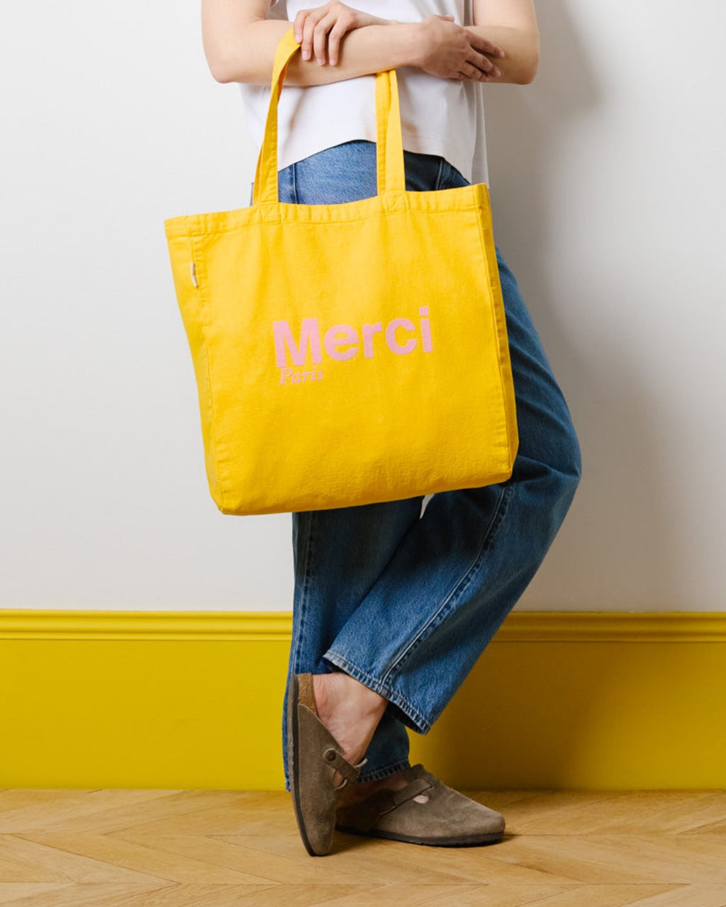 Merci - Tote Bag En Coton - Ochre & Rose