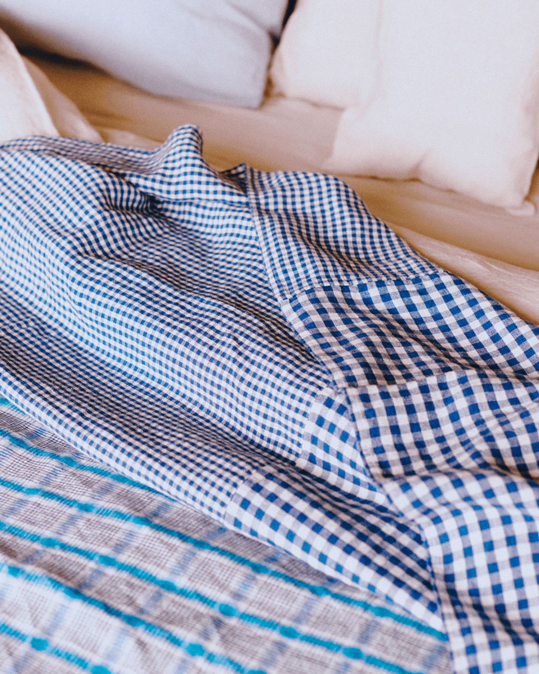 Merci - Bedcover in washed linen - Patchwork