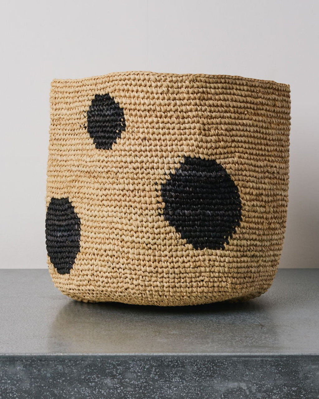 Domoina - Raffia basket - Black tots