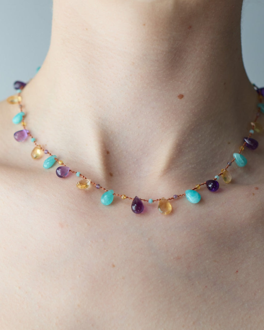 Merci x Ivarene - Collier - Citrine, Amazonite & Améthyste