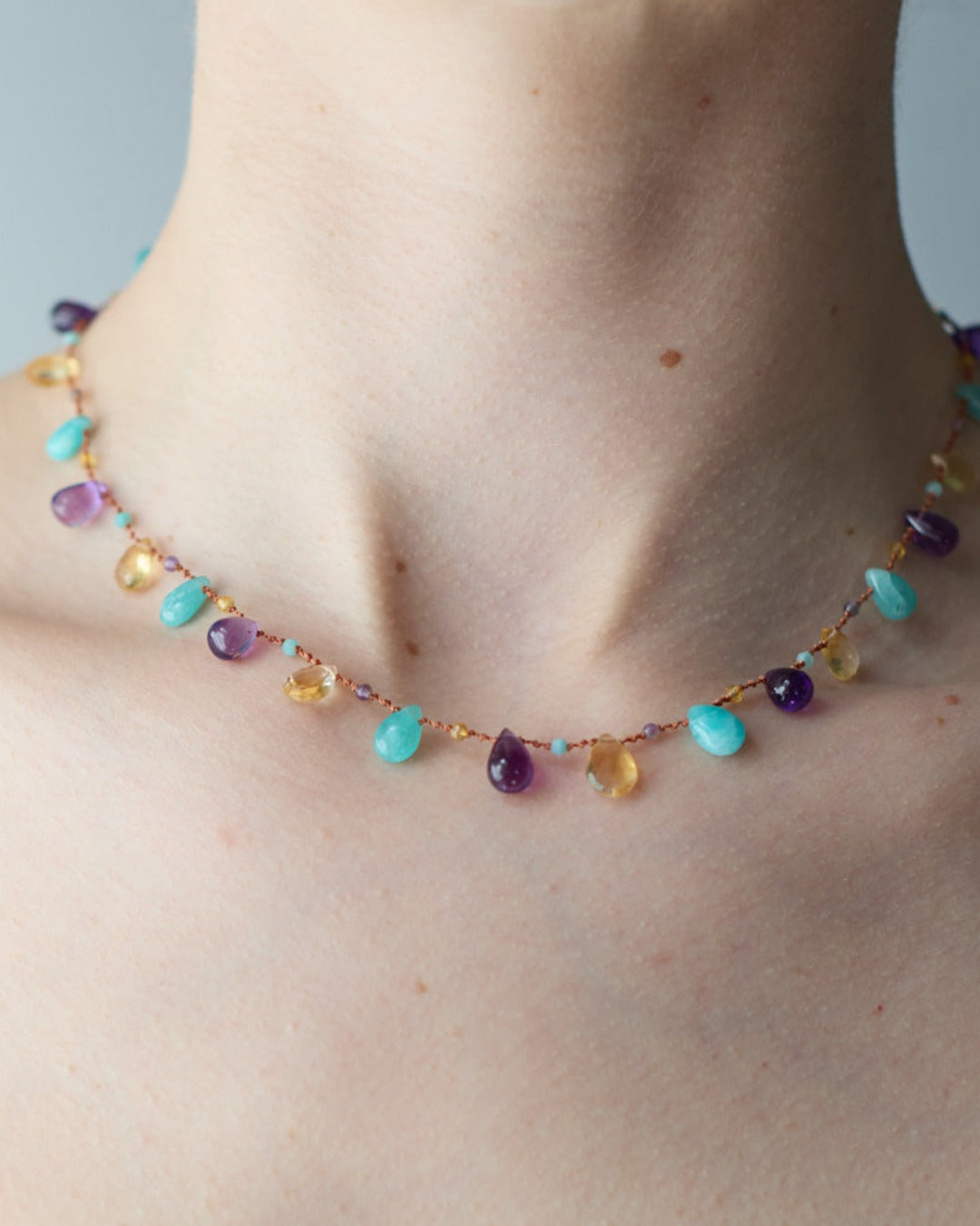 Merci x Ivarene - Ivarene x Merci - Necklace - Citrine, Amazonite & Amethyst