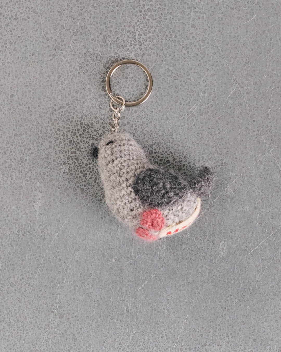 Merci - knitted key ring - Pigeon