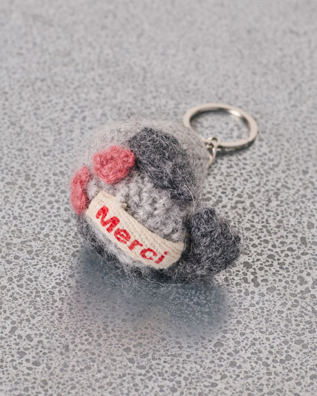 Merci - knitted key ring - Pigeon