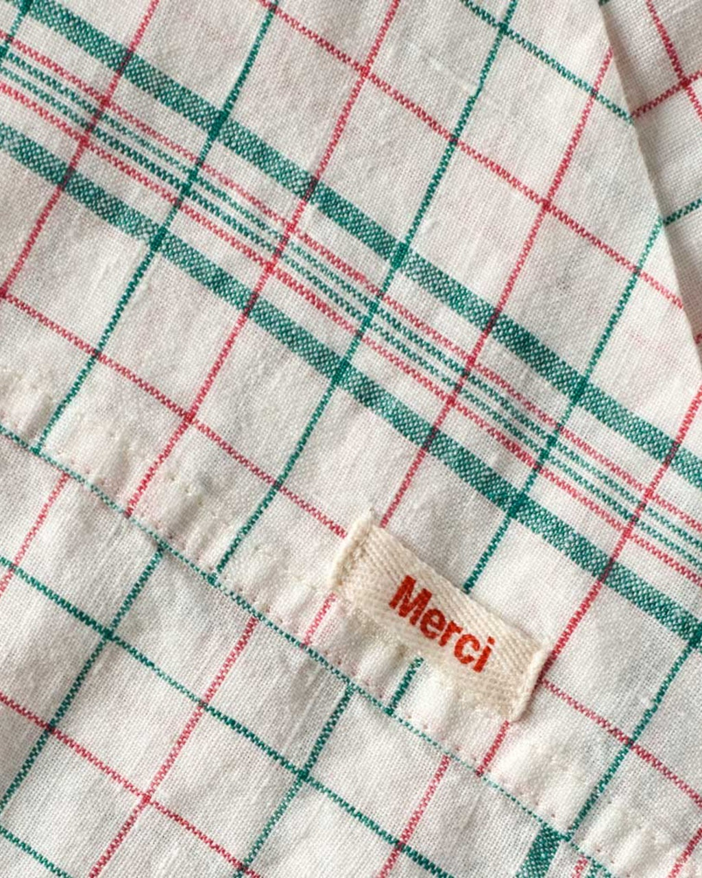 Merci - Nappe En Lin Lavé Office - Rose & Vert