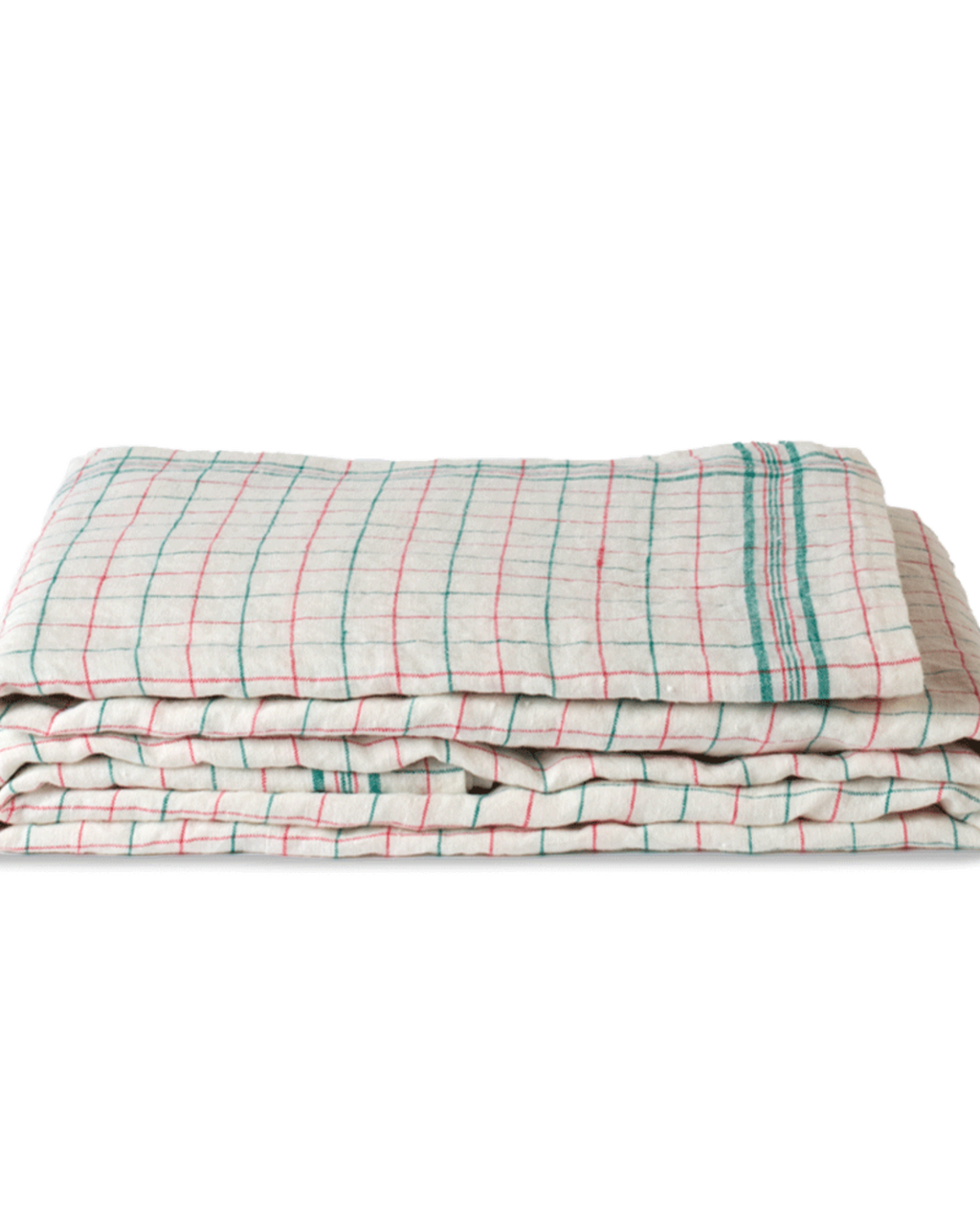 Merci - Nappe En Lin Lavé Office - Rose & Vert