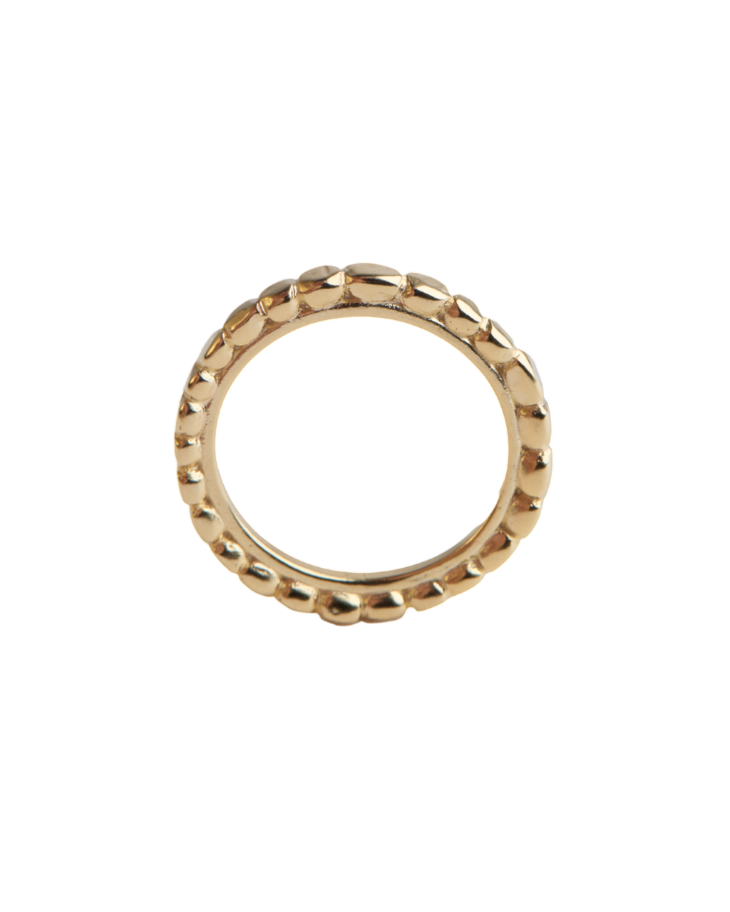 Bague Amélie Merci Paris en laiton plaqué or jaune 16 carats avec un design texturé et arrondi