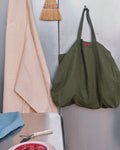 Merci - Washed linen Merci shopping bag - Oxide Green