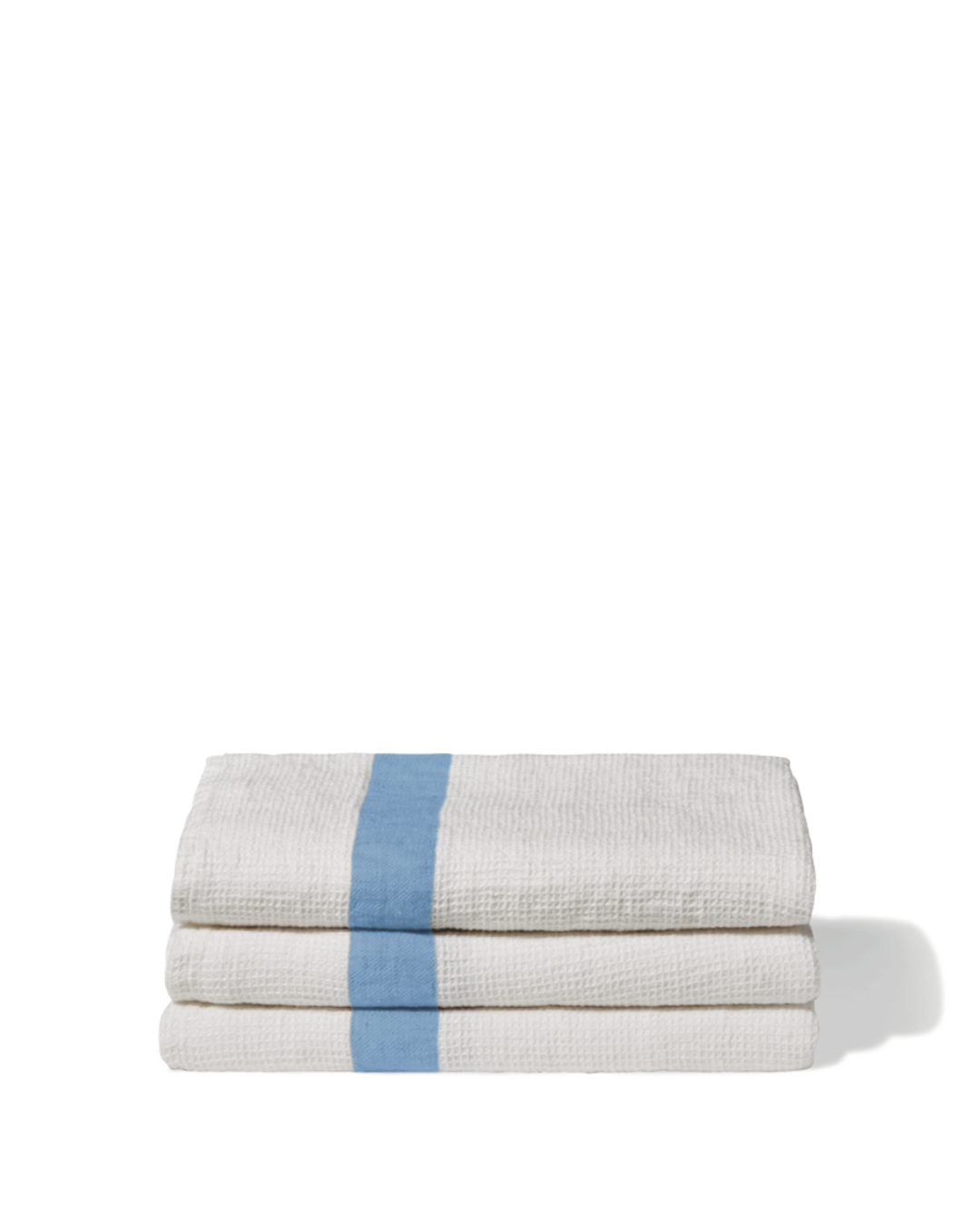 Merci - Linen bath towel - Honeycomb - Stripe Primary Blue