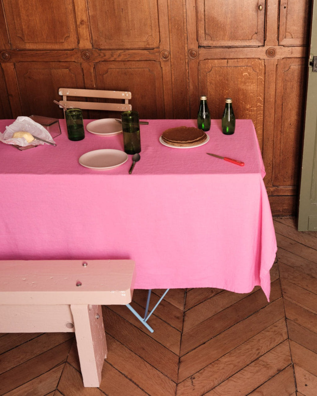 Merci - Washed linen tablecloth - Garance Pink