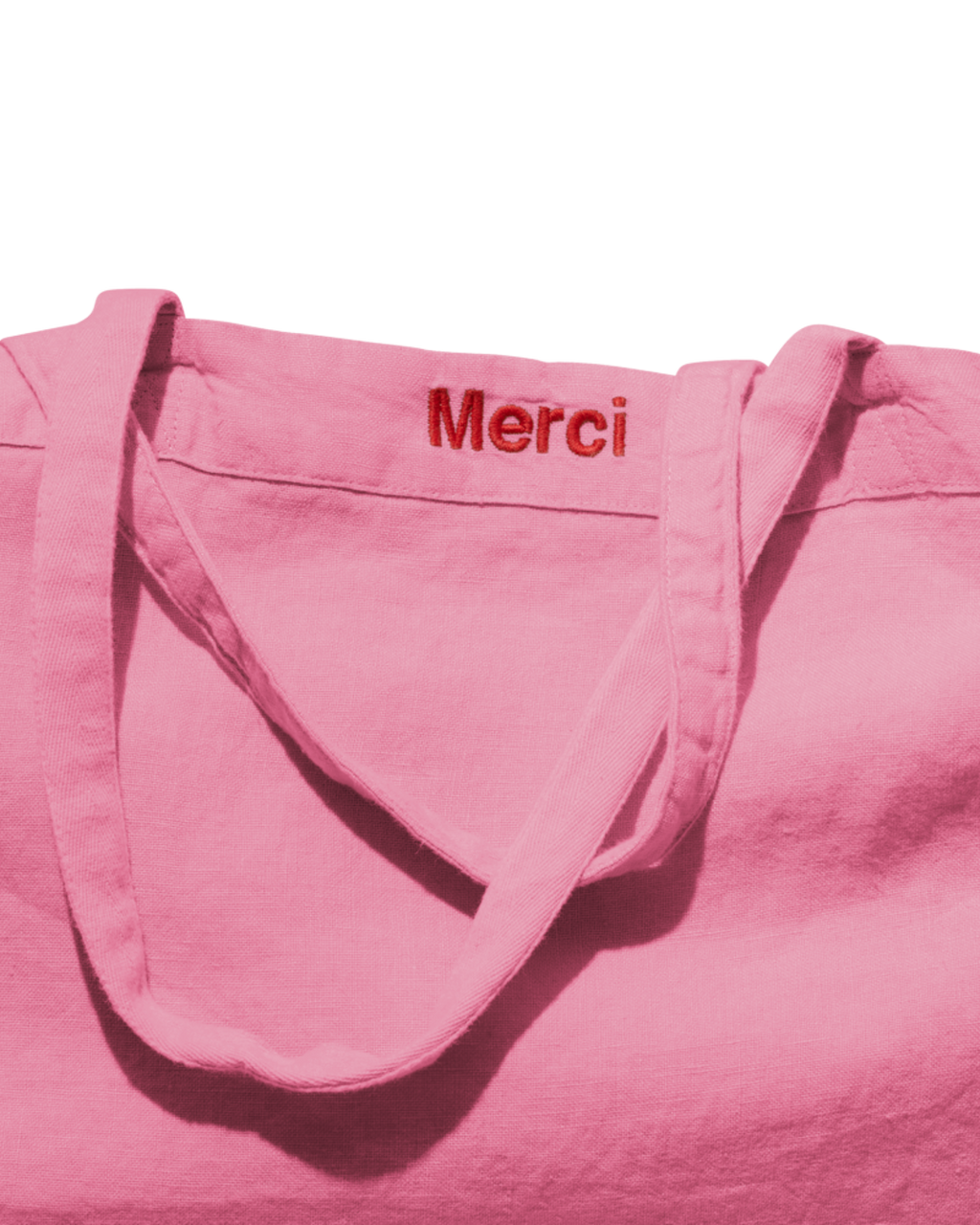 Merci - Washed linen Merci shopping bag - Garance Pink