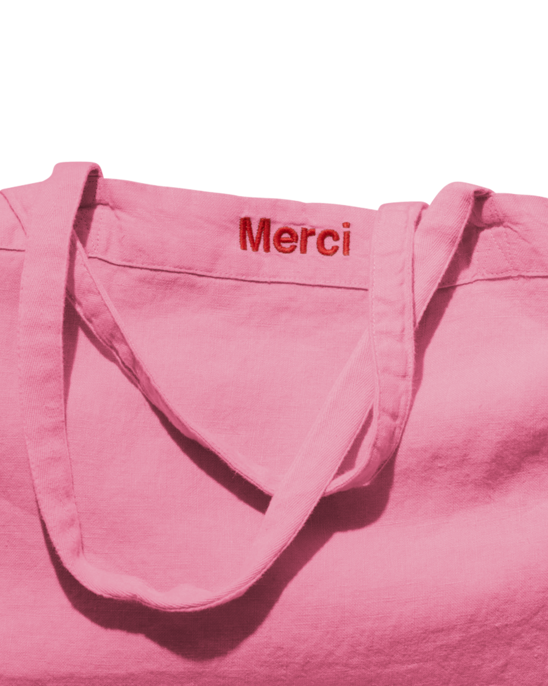 Merci - Washed linen Merci shopping bag - Garance Pink