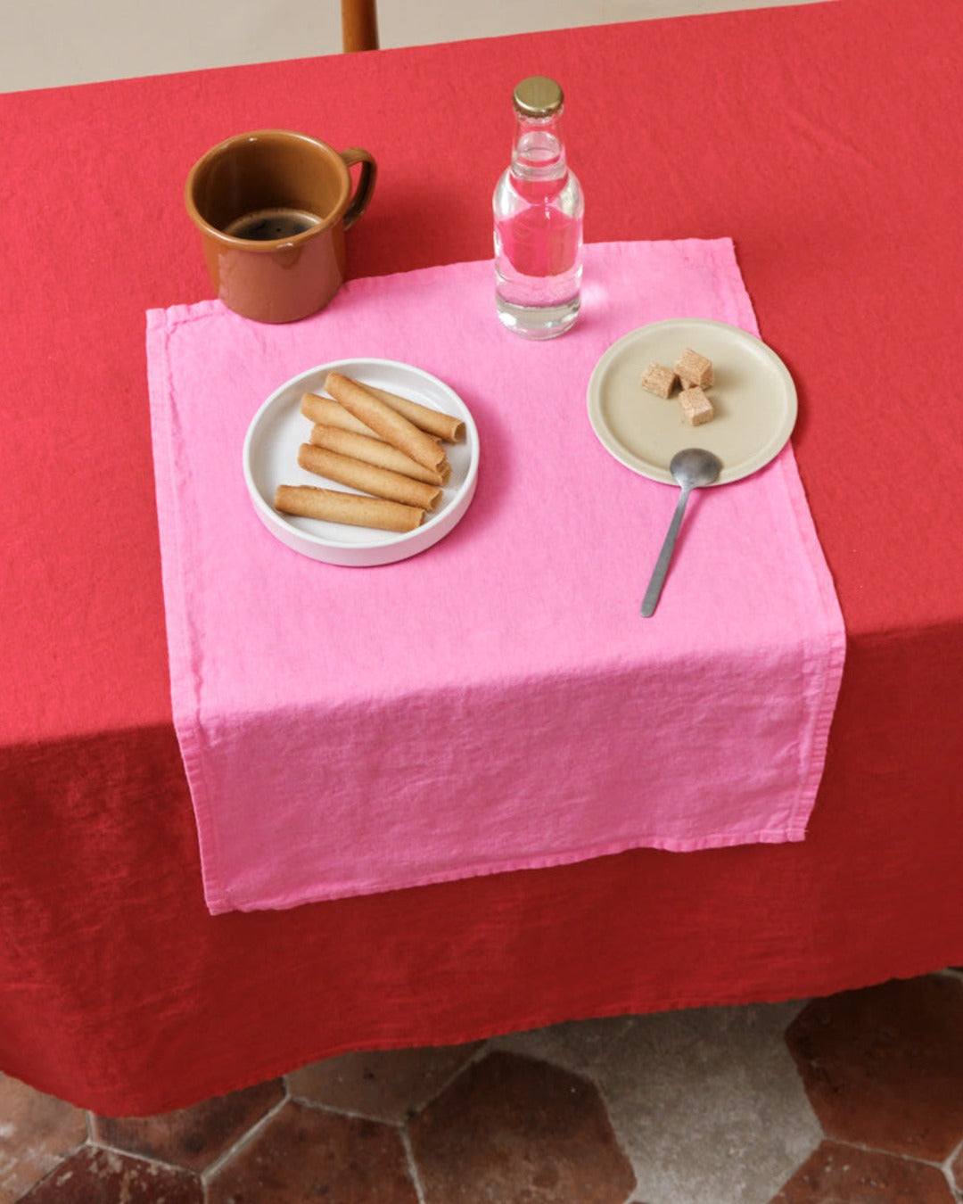 Merci - Washed linen placemat - Garance Pink