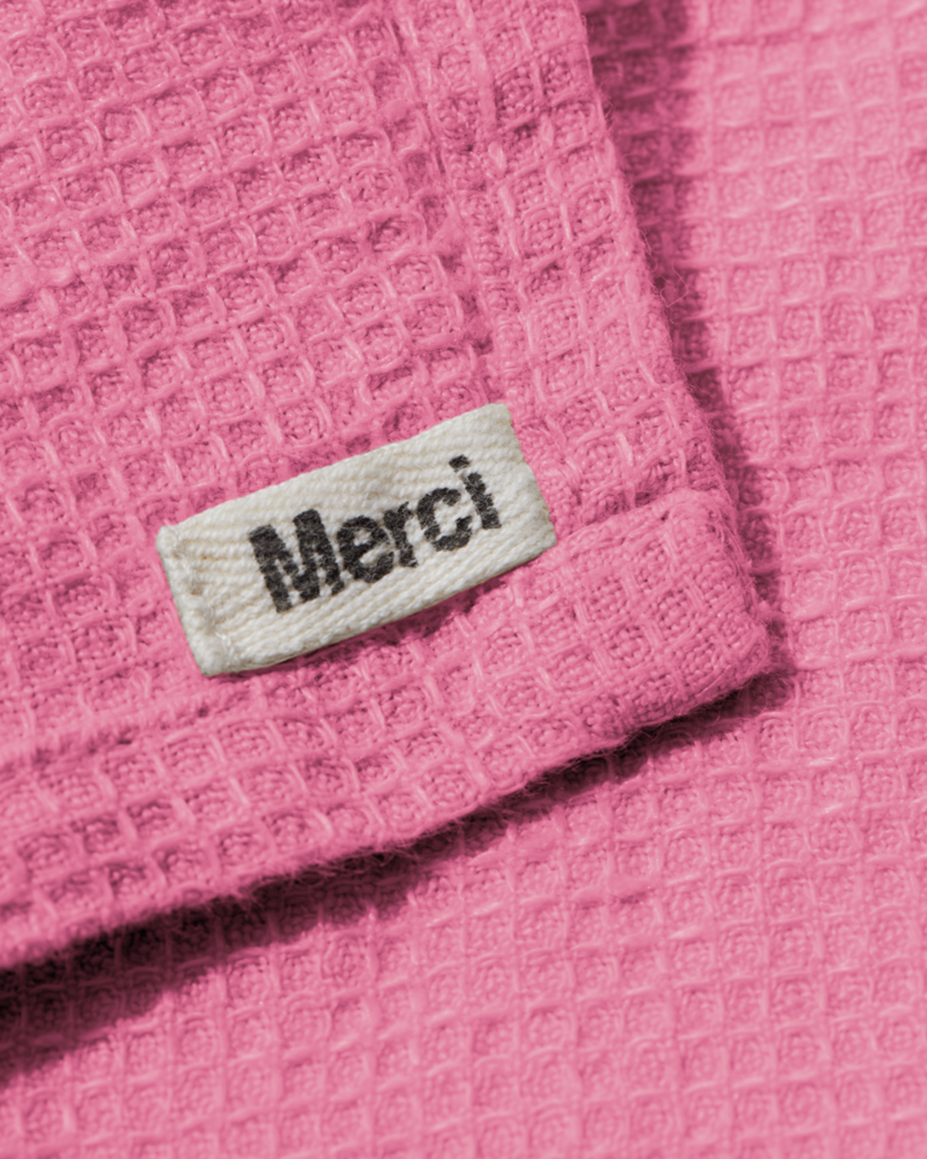 Merci - Linen guest towel - Honeycomb - Garance Pink