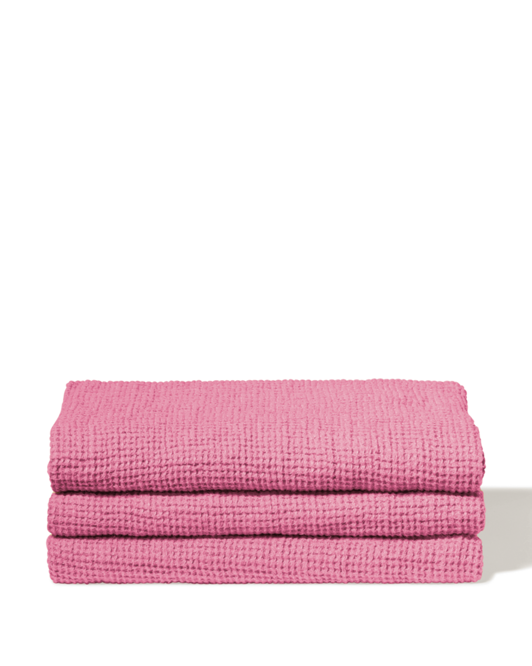 Merci - Serviette De Bain En Lin Waffle - Rose Garance
