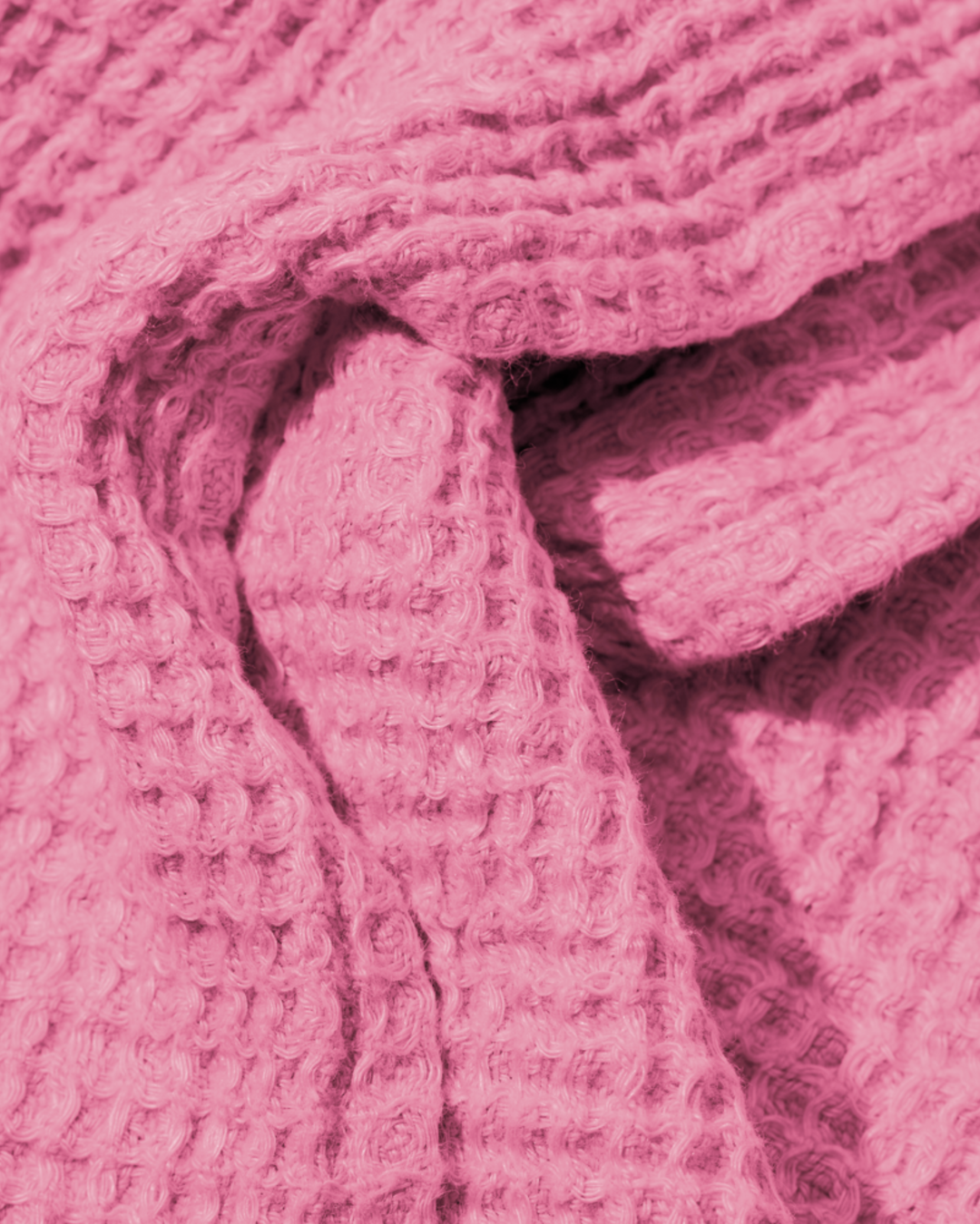Merci - Serviette De Bain En Lin Waffle - Rose Garance