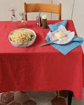 Merci - Nappe En Lin Lavé - Rouge Vermillon