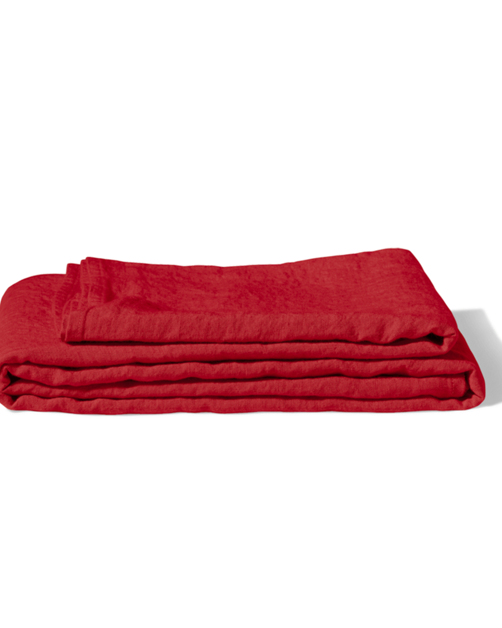 Merci - Nappe En Lin Lavé - Rouge Vermillon