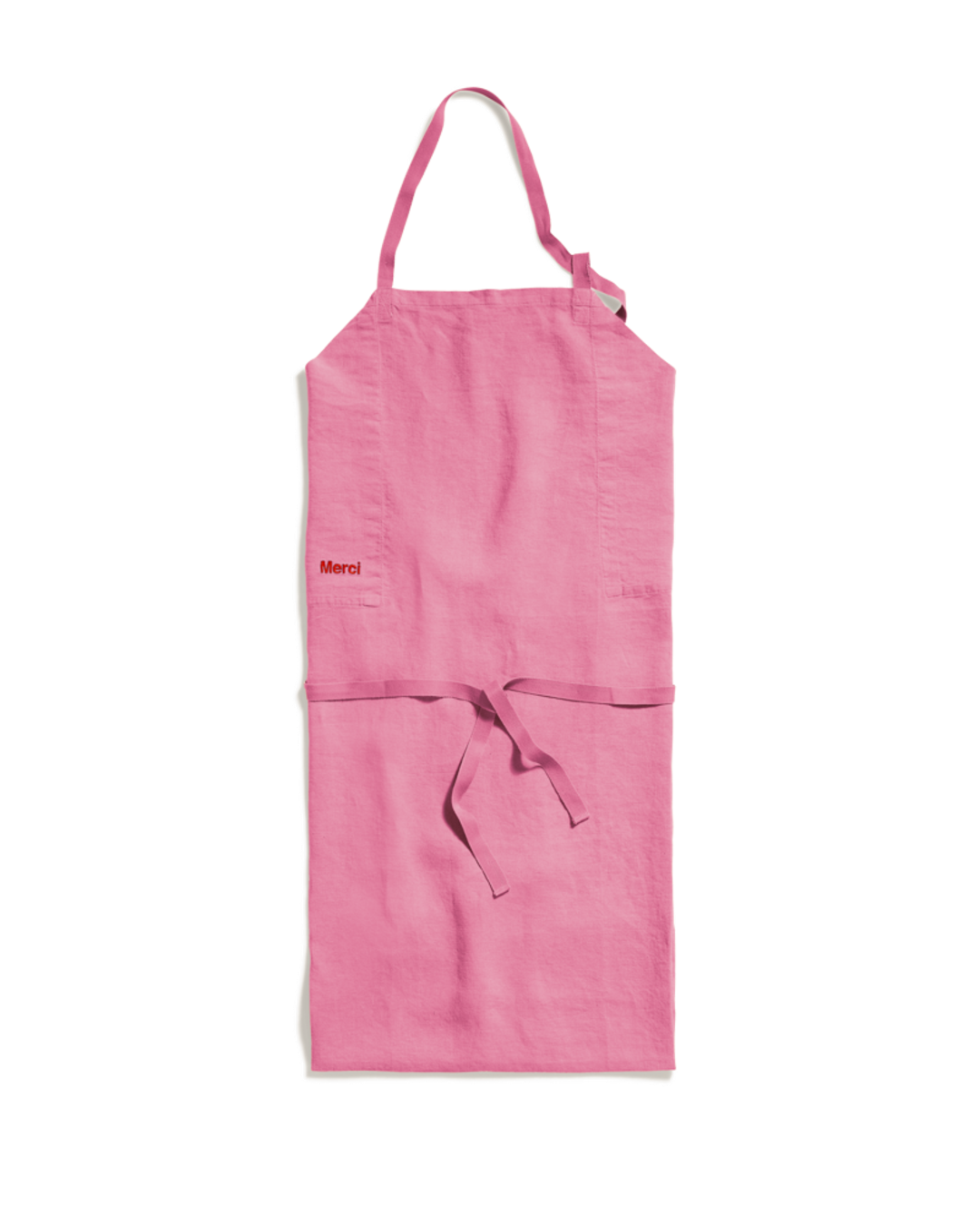 Merci - Tablier En Lin Lavé - Rose Garance