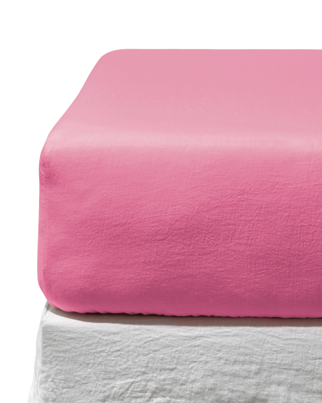 Merci - Drap-Housse En Lin Lavé - Rose Garance
