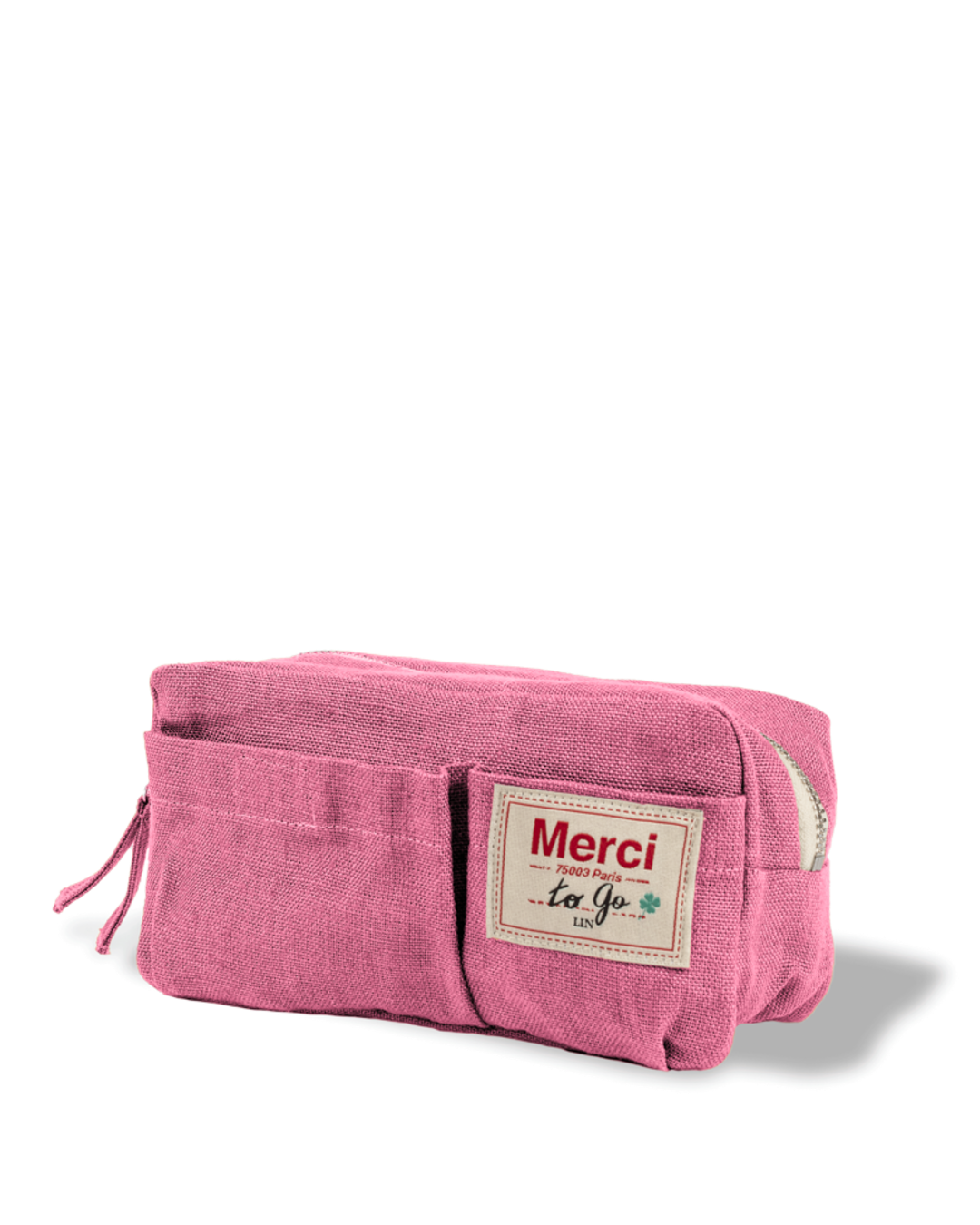 Merci - Trousse En Lin Lavé - Rose Garance