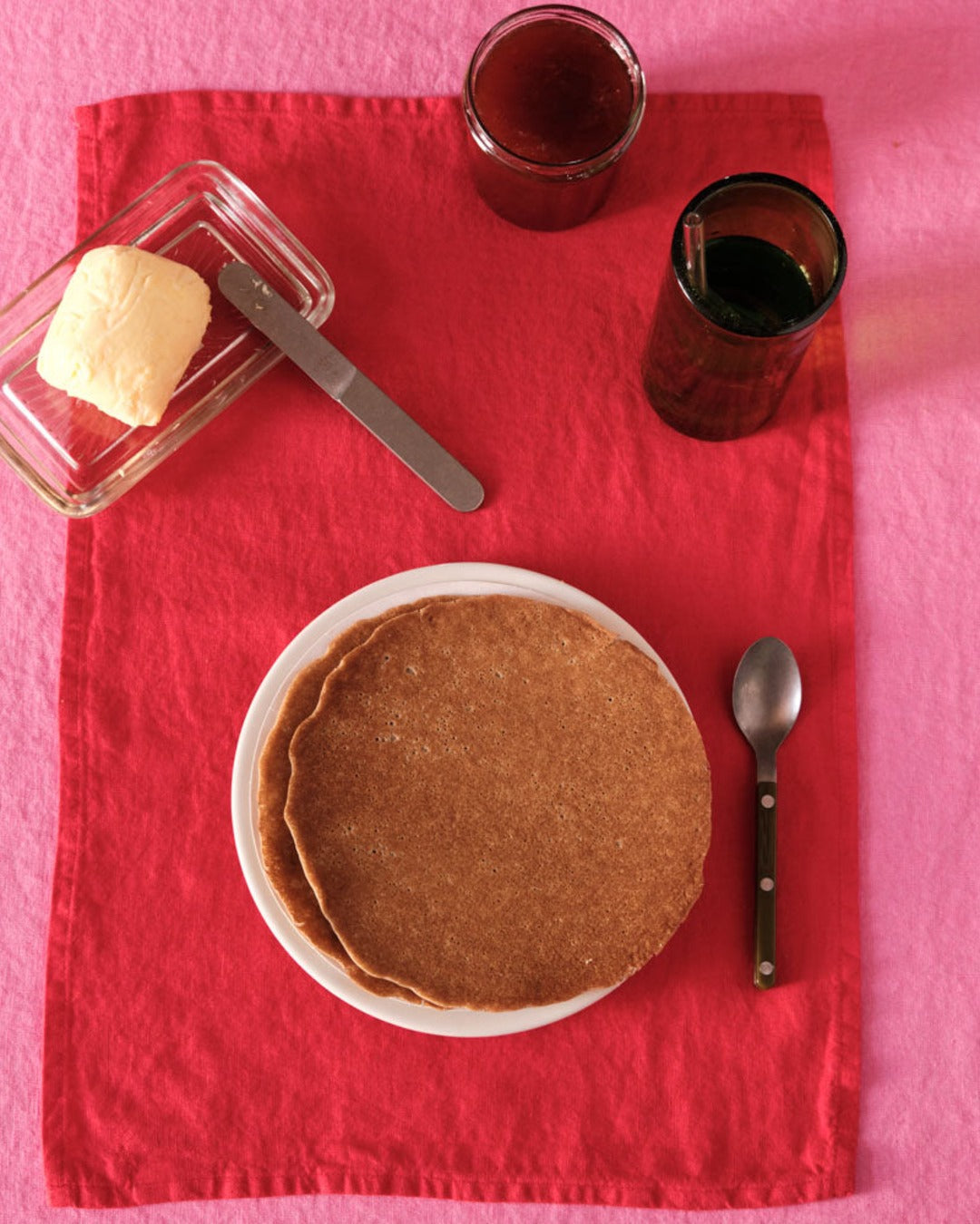 Merci - Washed linen placemat - Vermilion Red
