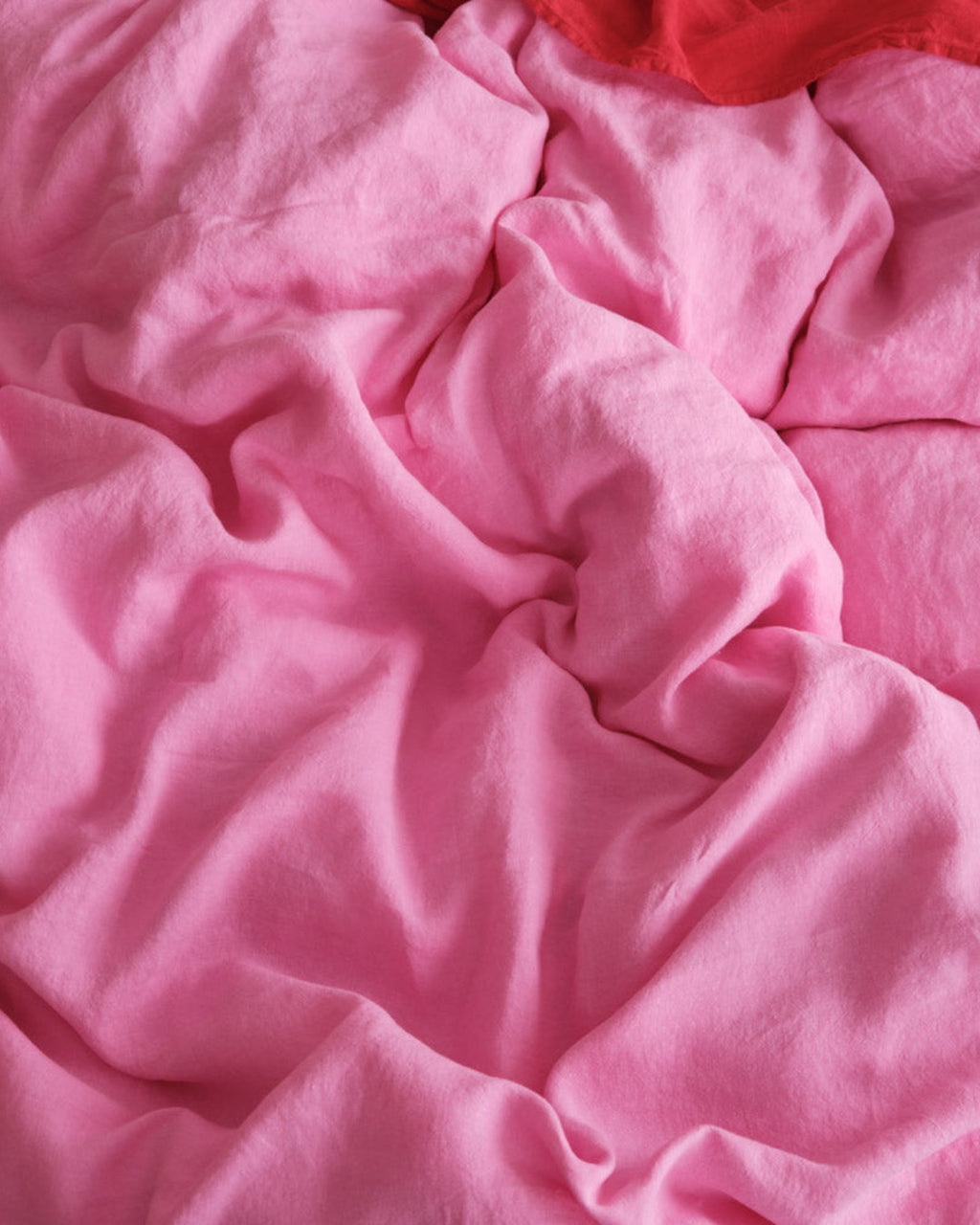 Merci - Housse De Couette En Lin Lavé - Rose Garance