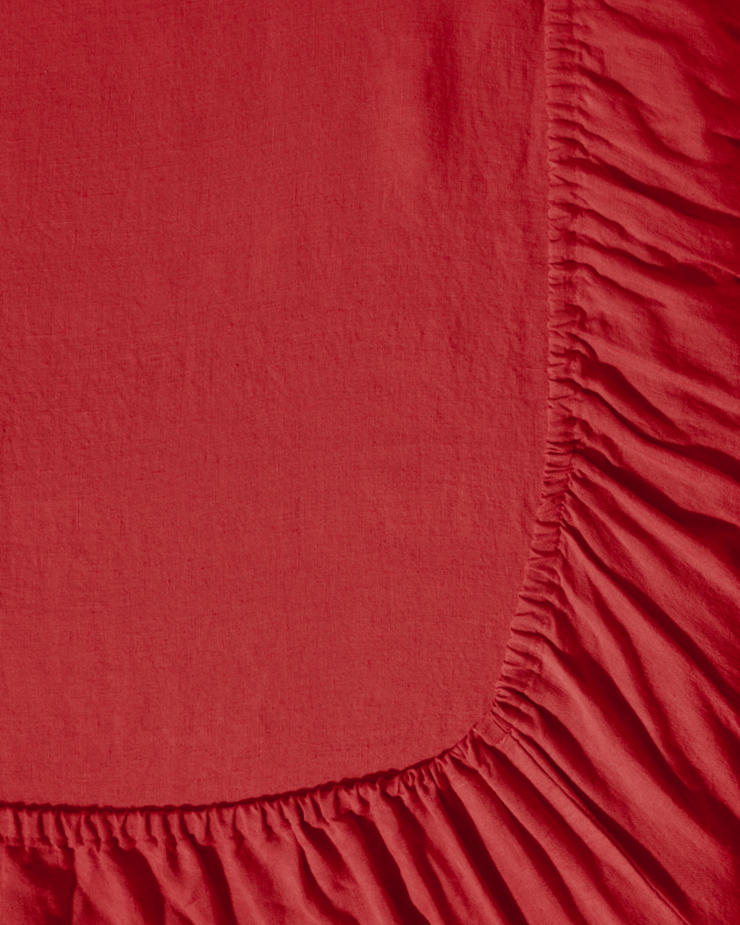 Merci - Drap-Housse En Lin Lavé - Rouge Vermillon