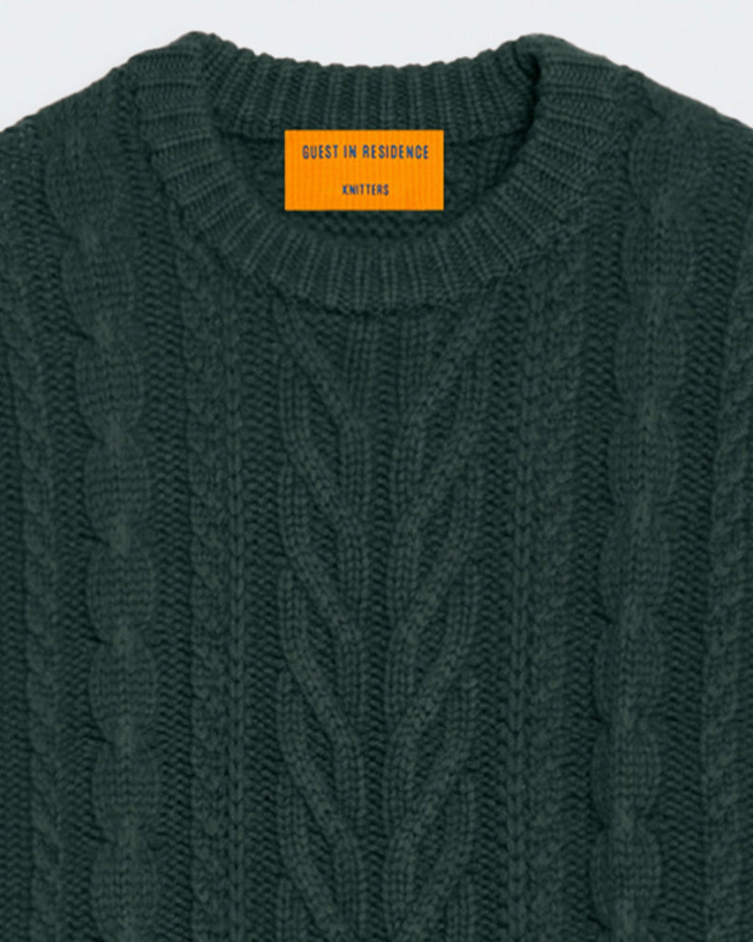Guest In Residence - Fisherman Crew Knit - Holly Green