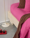 Merci - Cotton percale fitted sheet - Club Pink