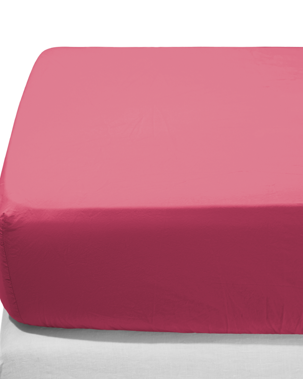 Merci - Cotton percale fitted sheet - Club Pink