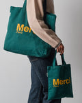 Merci - Cotton Tote Bag - Forest & Yellow