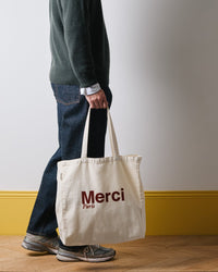 Merci - Tote Bag En Coton - Crème & Vin