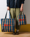 Merci - Cotton Tote Bag - Purple, Orange & Red