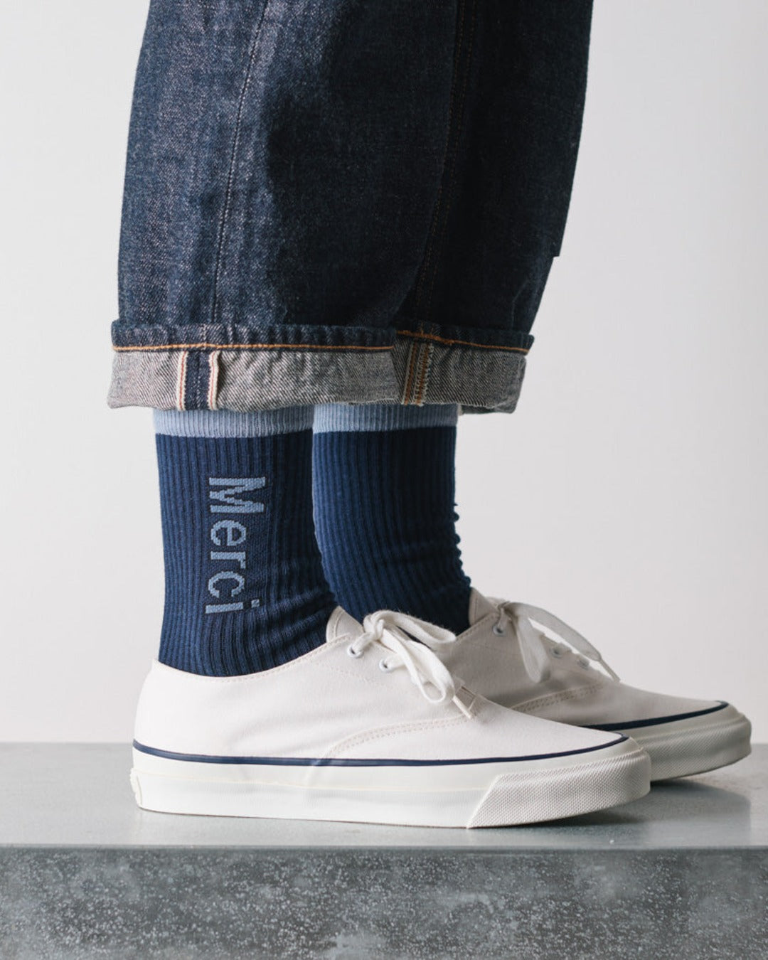 Merci - Scrappy Socks - Navy & Blue