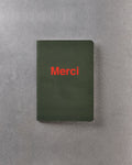 Merci - Notebook - Khaki & Red