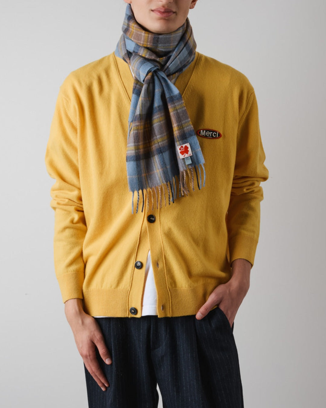 Merci - Harry cashmere scarf - Blue & Yellow