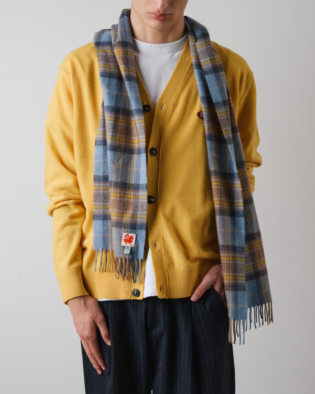 Merci - Harry cashmere scarf - Blue & Yellow