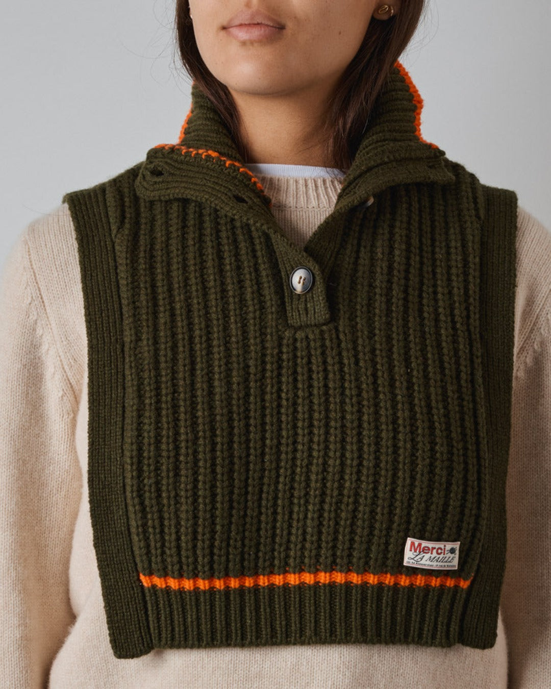 Merci - Col Mathilde - Olive et Orange