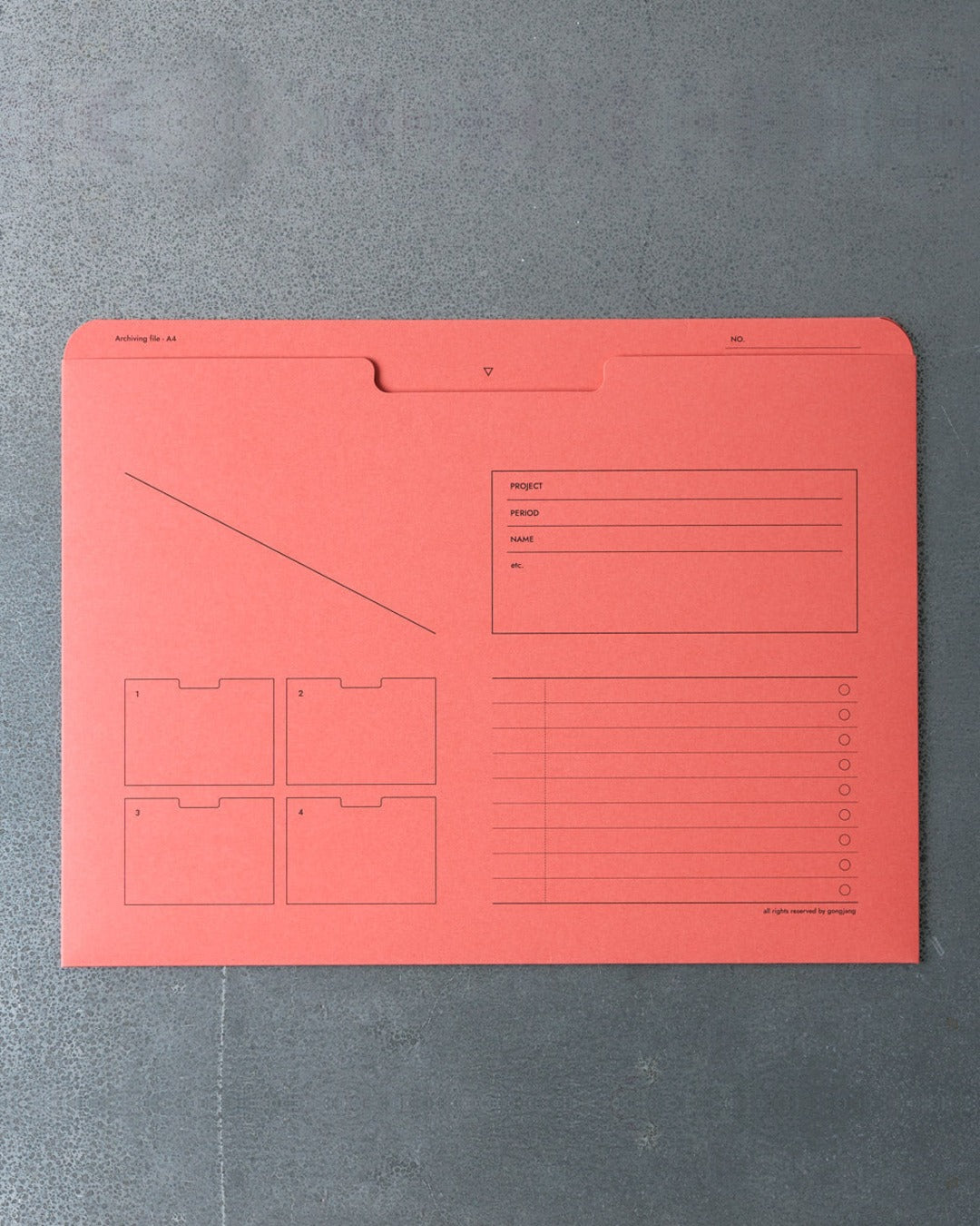 Gongjang - A4 Document Pouch - Coral