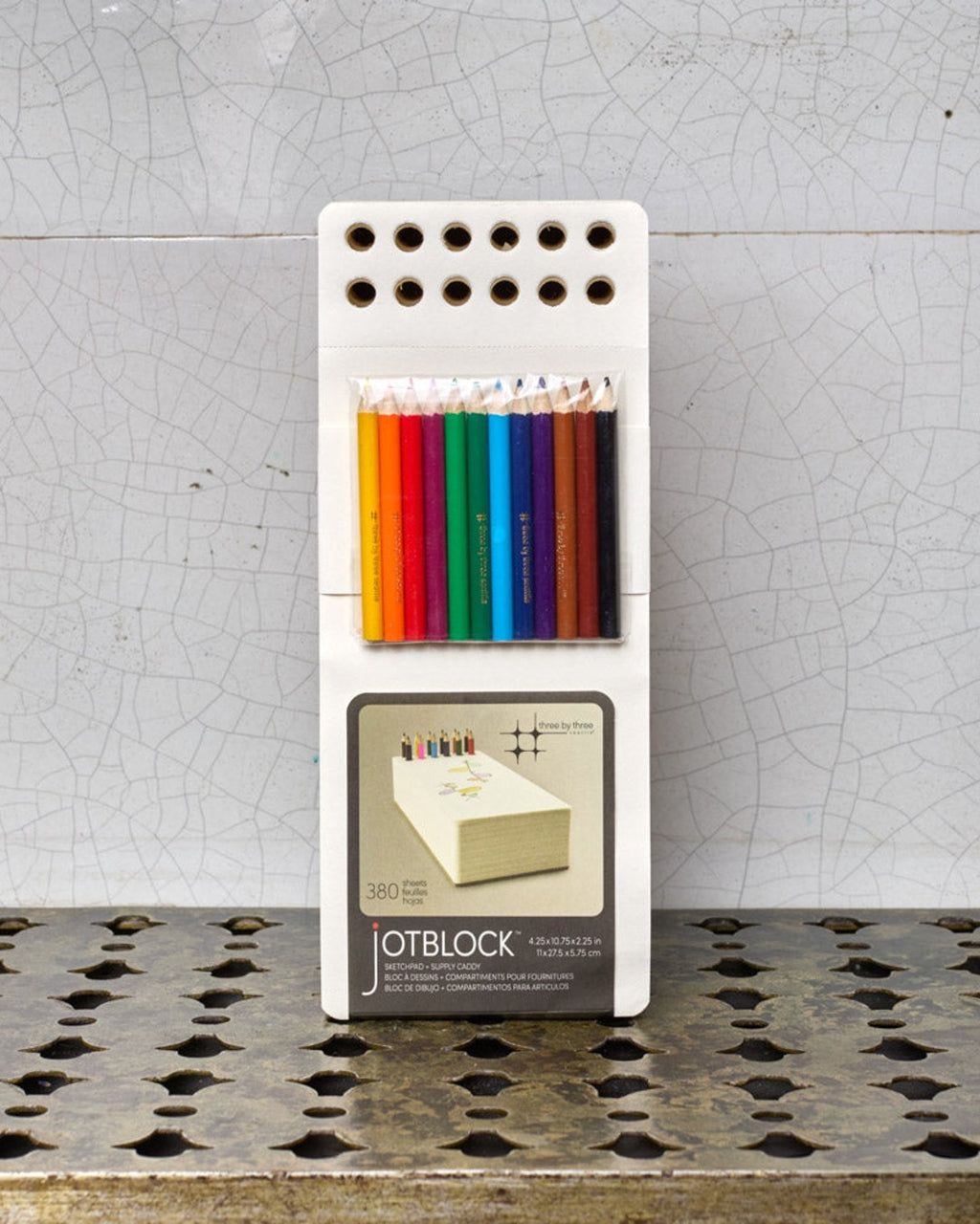Three By Three - Set Bloc À Dessin Et Crayons De Couleurs